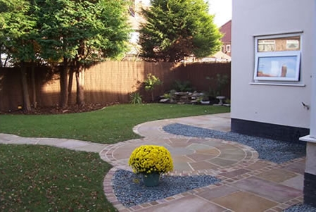 The Arlington garden after the patio and new boundary.