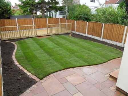 John Mason’s garden after the patio, lawn and deck.
