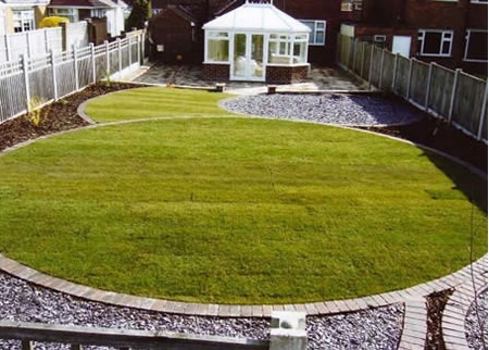 The Readshaws’ garden after the curved layout was built.